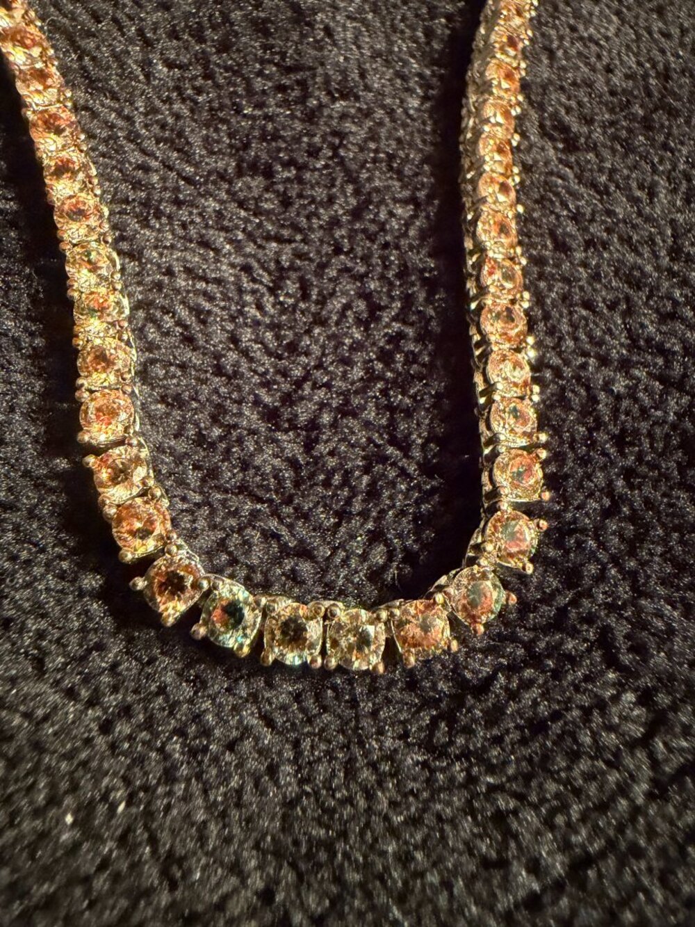 Light Brown Round Stone Tennis Necklace